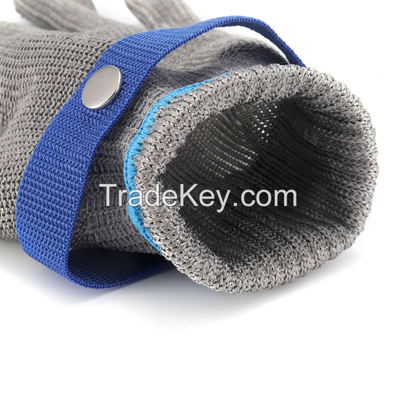 Food Grade Stainless Steel Mesh Metal Glove Fish Meat Process Cut Resistant Anti Puncture Slash Proof Hand Security Work Gloves