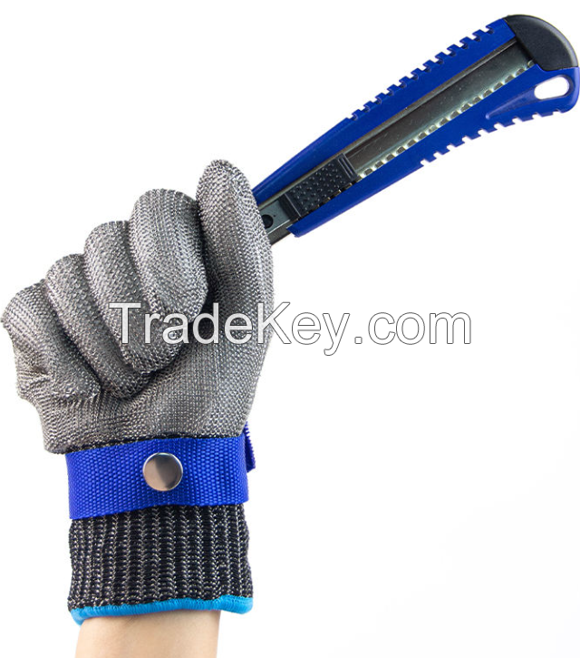 Level 9 Safety Steel Wire Protective Iron Gloves for Catching Oysters Killing Fish and Preventing Scratches