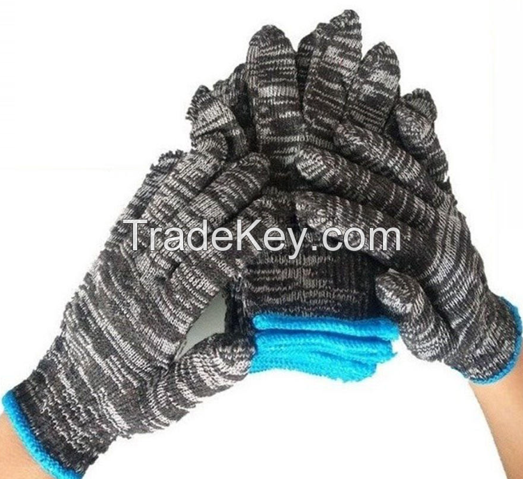 Factory Wholesale Silk Dark Cotton Gloves Breathable Wear-resistant Knitted Gloves Site Work Safety Gloves