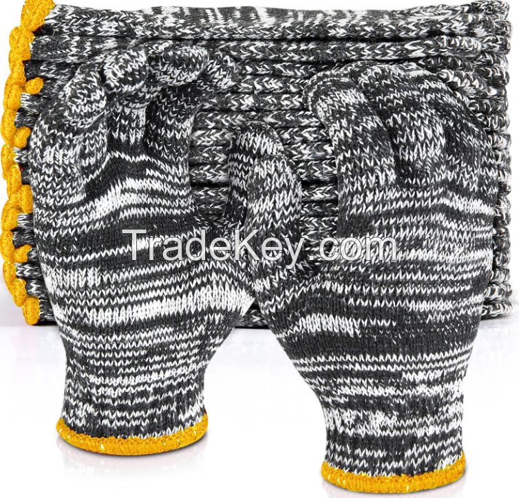 Factory Wholesale Silk Dark Cotton Gloves Breathable Wear-resistant Knitted Gloves Site Work Safety Gloves