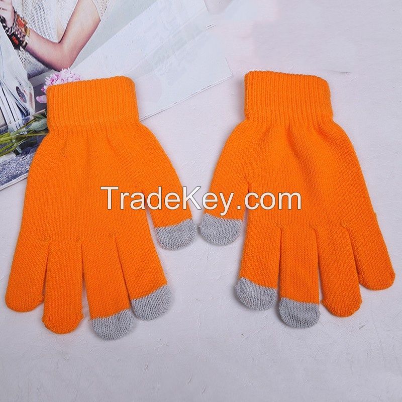 Cross-border Winter Warm Touchscreen Gloves. Knitted Woolen Gloves for Warmth. Manufacturer's Wholesale.