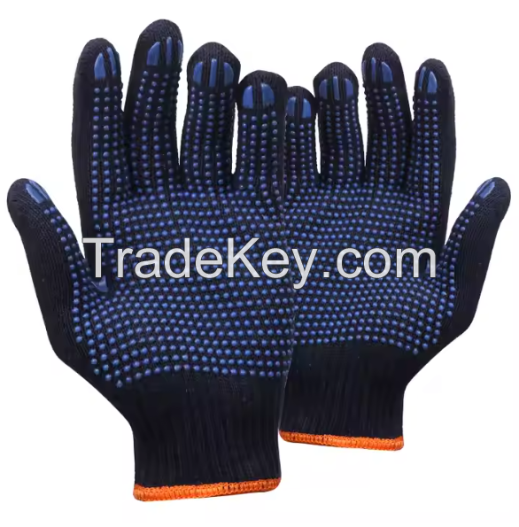 Pvc Dotted Cover Plam Anti Smash Cut Resistant Safety Kitchen Gloves For Automotive
