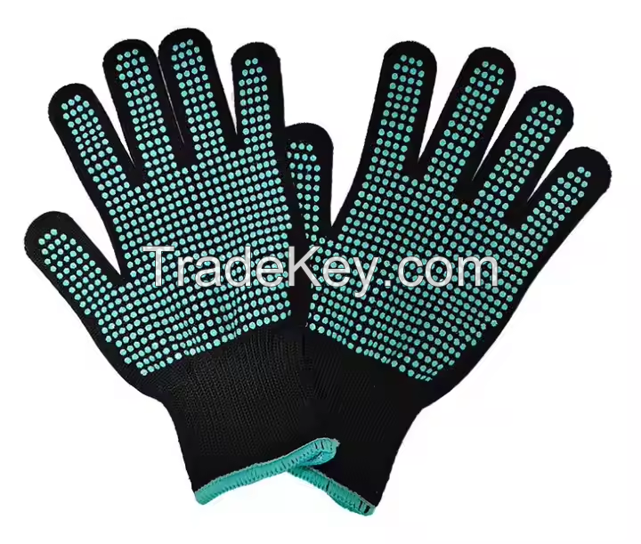 Cross-border High-temperature-resistant Hair Care Gloves PVC Bead-studded Curling Rod Heat-resistant and Heat-insulating Gloves