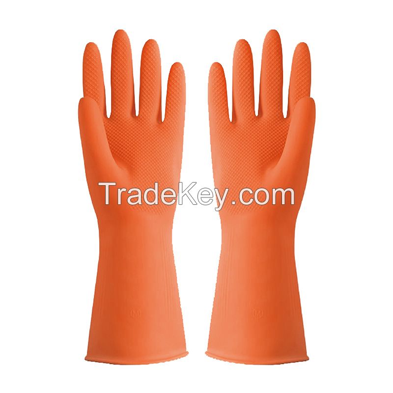 Household waterproof cleaning gloves - suitable for kitchen dishwashing - made of rubber and durable, providing protective latex coverage