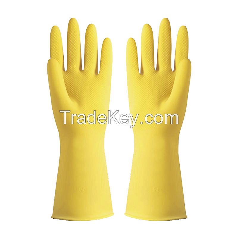 Household waterproof cleaning gloves - suitable for kitchen dishwashing - made of rubber and durable, providing protective latex coverage
