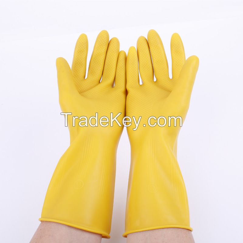 Household waterproof cleaning gloves - suitable for kitchen dishwashing - made of rubber and durable, providing protective latex coverage