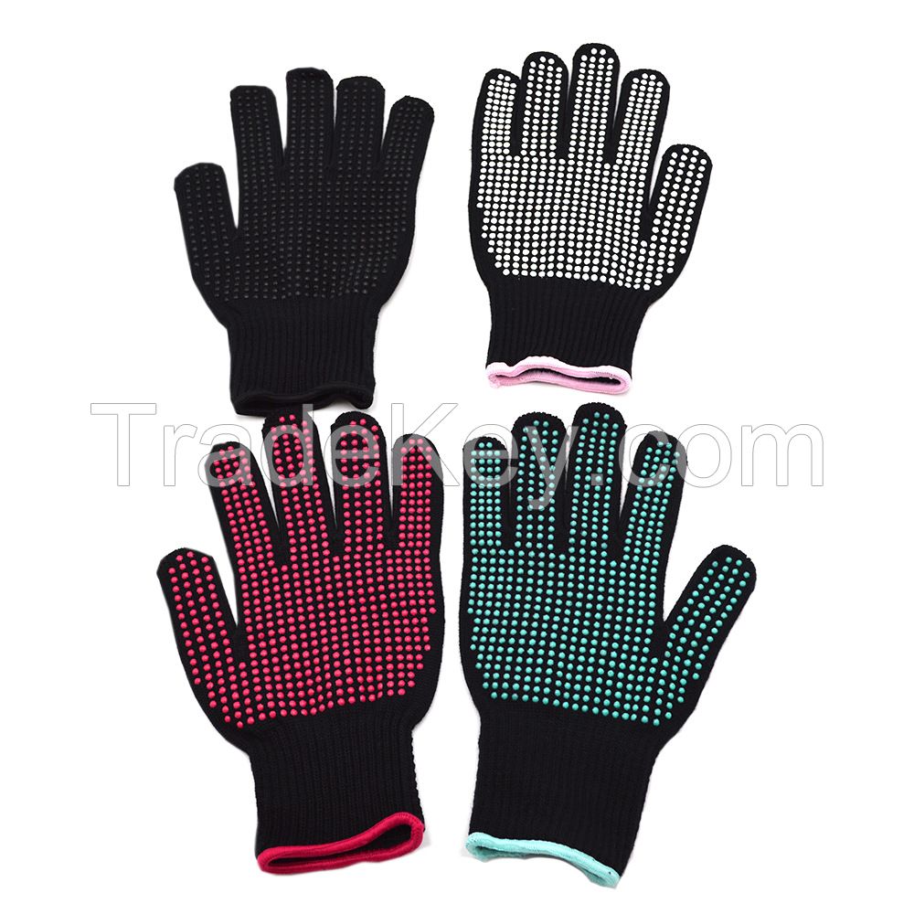 Hair styling silicone bead heat insulation gloves for curling hair, hair straightening rod, heat-resistant, high-temperature resistant, anti-slip gloves