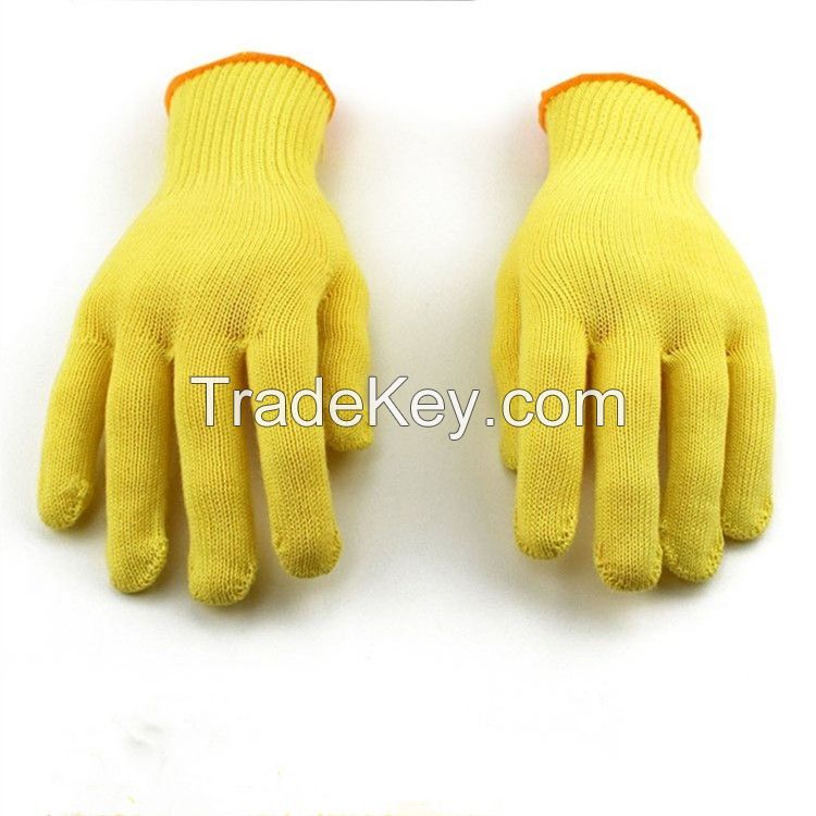 Double-layer thickened aramid heat-resistant and high-temperature resistant gloves processed by a glass factory for cut protection 
