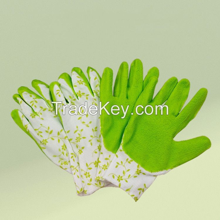 Nylon breathable latex foam gloves for gardening trimming, puncture protection, construction site anti-slip and wear-resistant