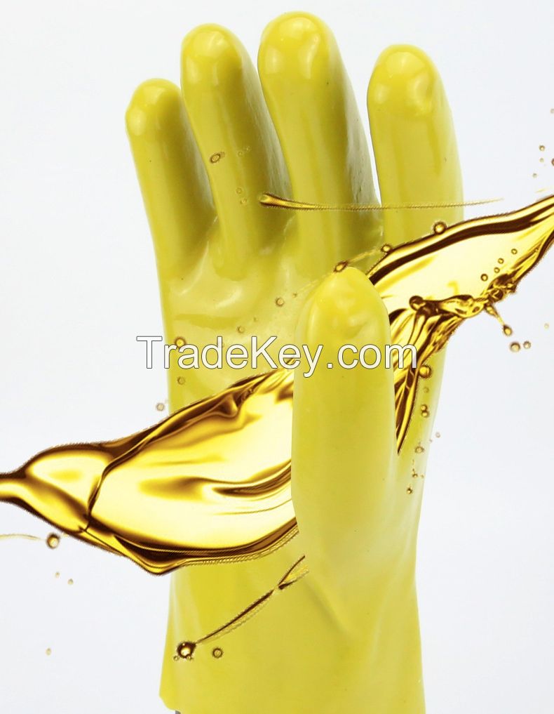 Factory wholesale acid and alkali resistant thick gloves, outdoor work, oil-resistant industrial injection-molded safety gloves