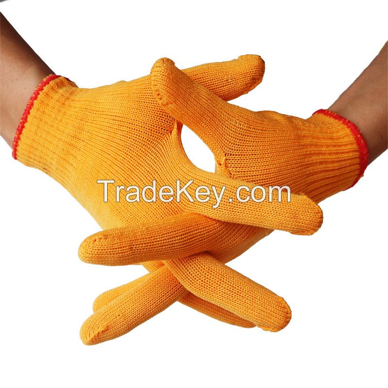 Wholesale Safety Nylon Gloves for Work Orange Wear-resistant High Elasticity Protective Gloves Daily Use in the Hardware Field