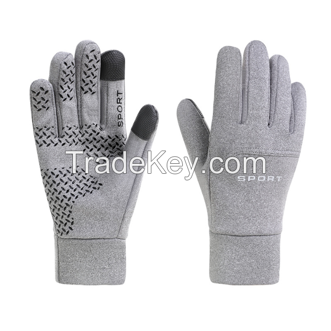 Windproof woven fleece gloves for heat retention during winter outings, gloves suitable for cycling and providing good grip