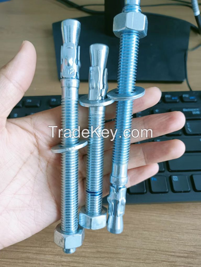 Wedge Anchors Bolt Blue Zinc Plated Carbon Steel Expansion Through Bolts Factory Manufacturer China