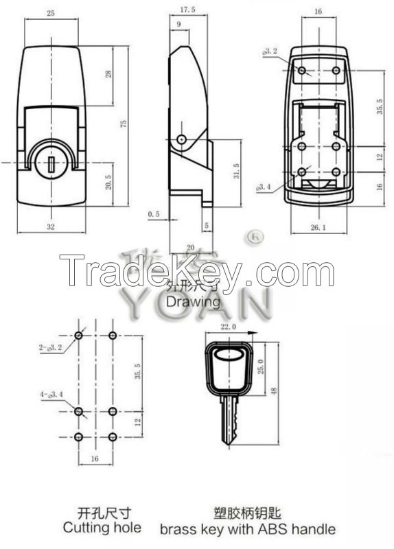 Stainless steel zinc alloy Black Coated Metal safety latch toggle hasp lock for motorcycle case accessories