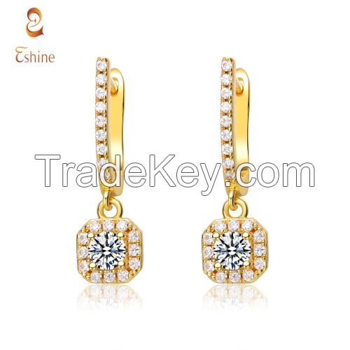 Stelring Silver CZ Pave Drop Earring