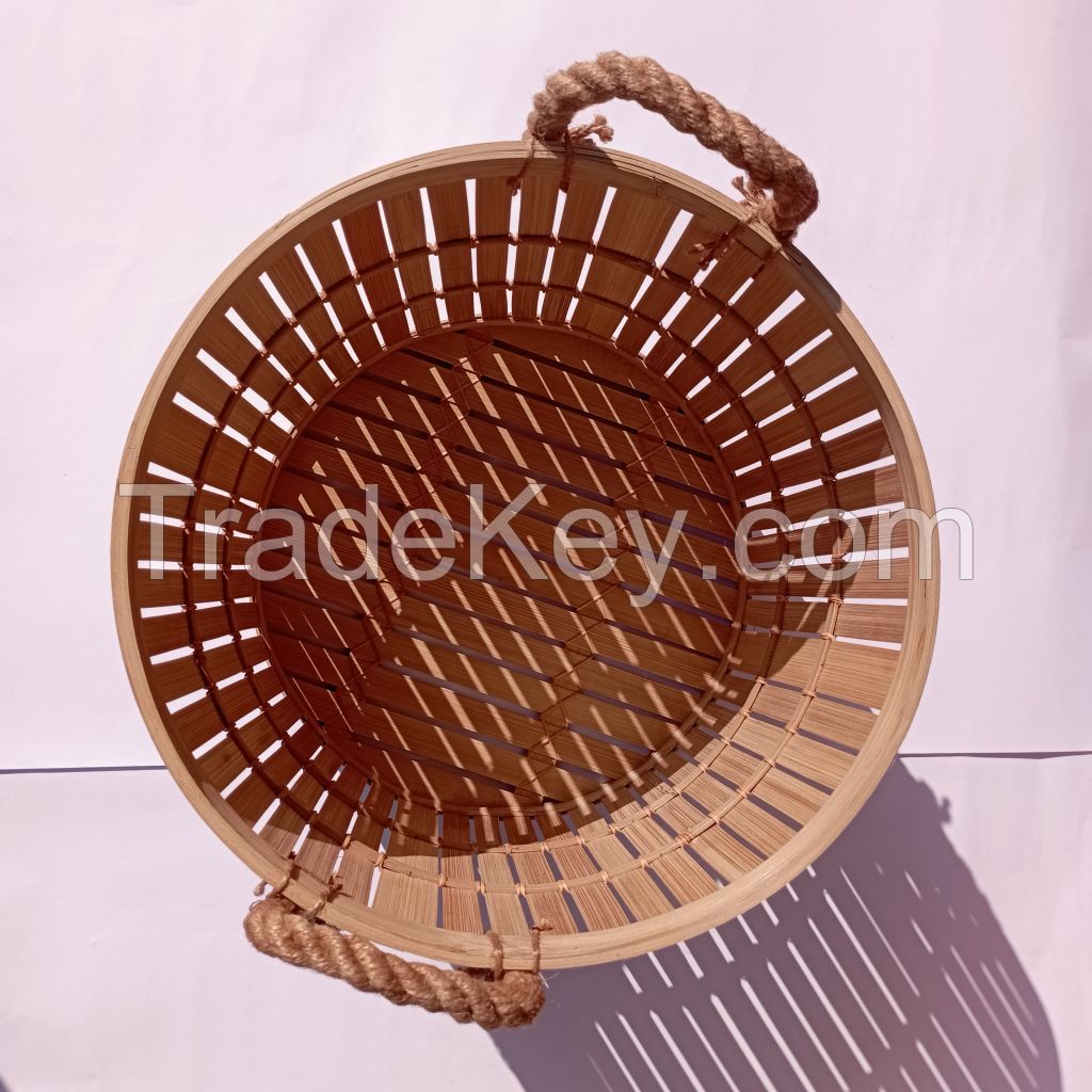 Bamboo Basket With Handle