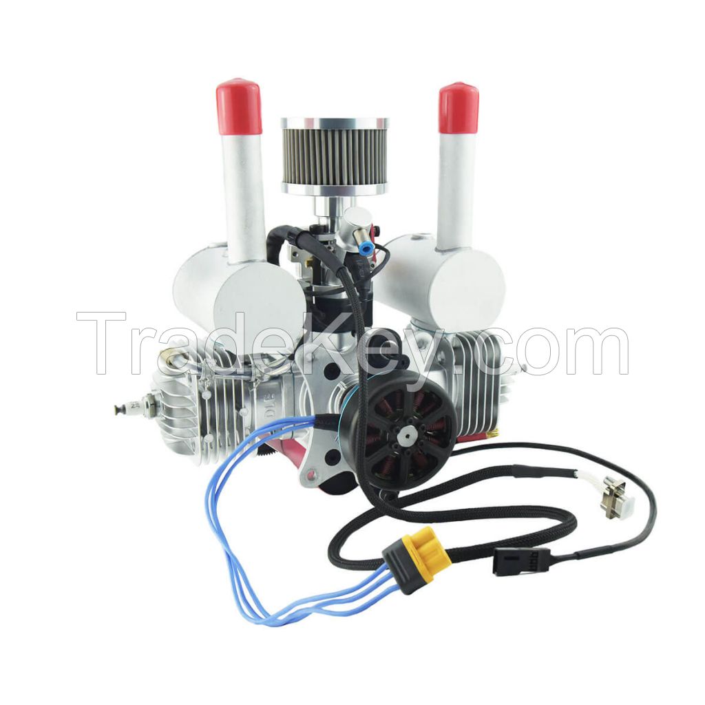 DLE60 EFI UAV Engine with Electric Starter &amp; Alternator-61cc Twin-Cylinder EFI Power System