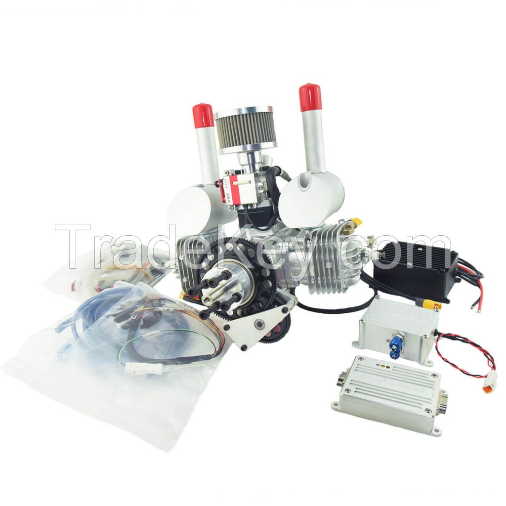 DLE60 EFI UAV Engine with Electric Starter &amp; Alternator-61cc Twin-Cylinder EFI Power System