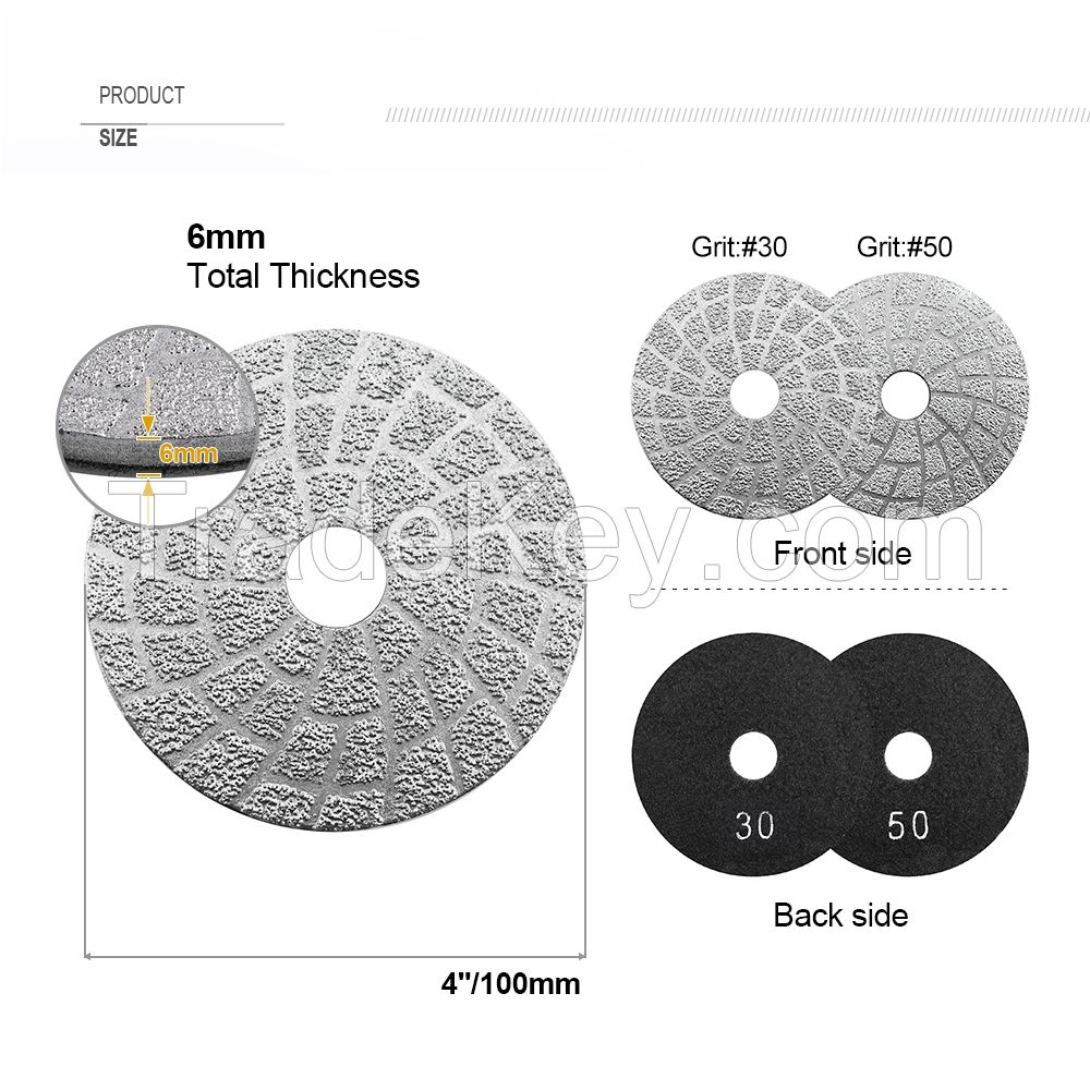 Vacuum Brazed technology rubber layer unique groove design for granite marble concrete ceramic