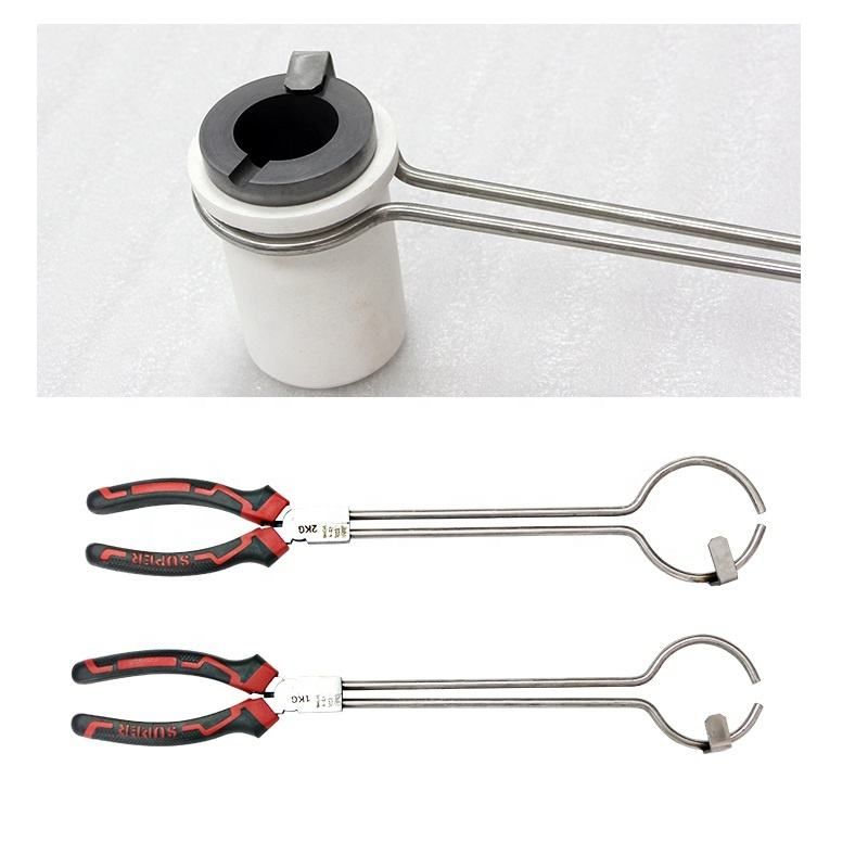 1-2KG crucible hands tongs with rubber handle for graphite quartz crucible kit