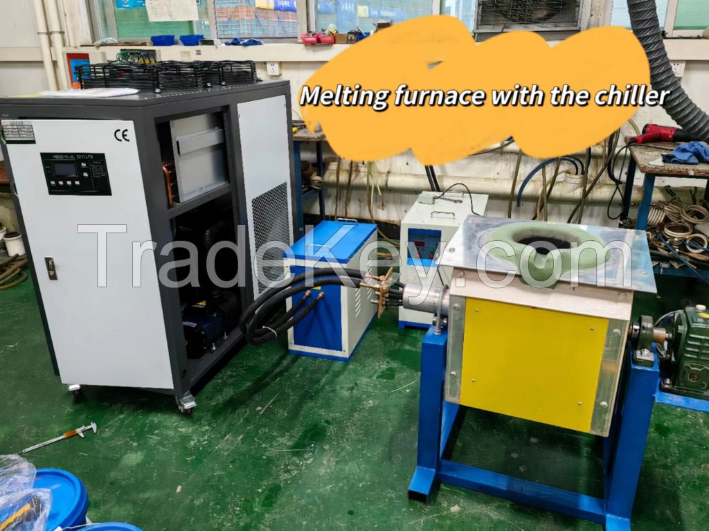 Melting furnace for induction heating  smelting gold , silver, copper , steel , iron , steel stanless