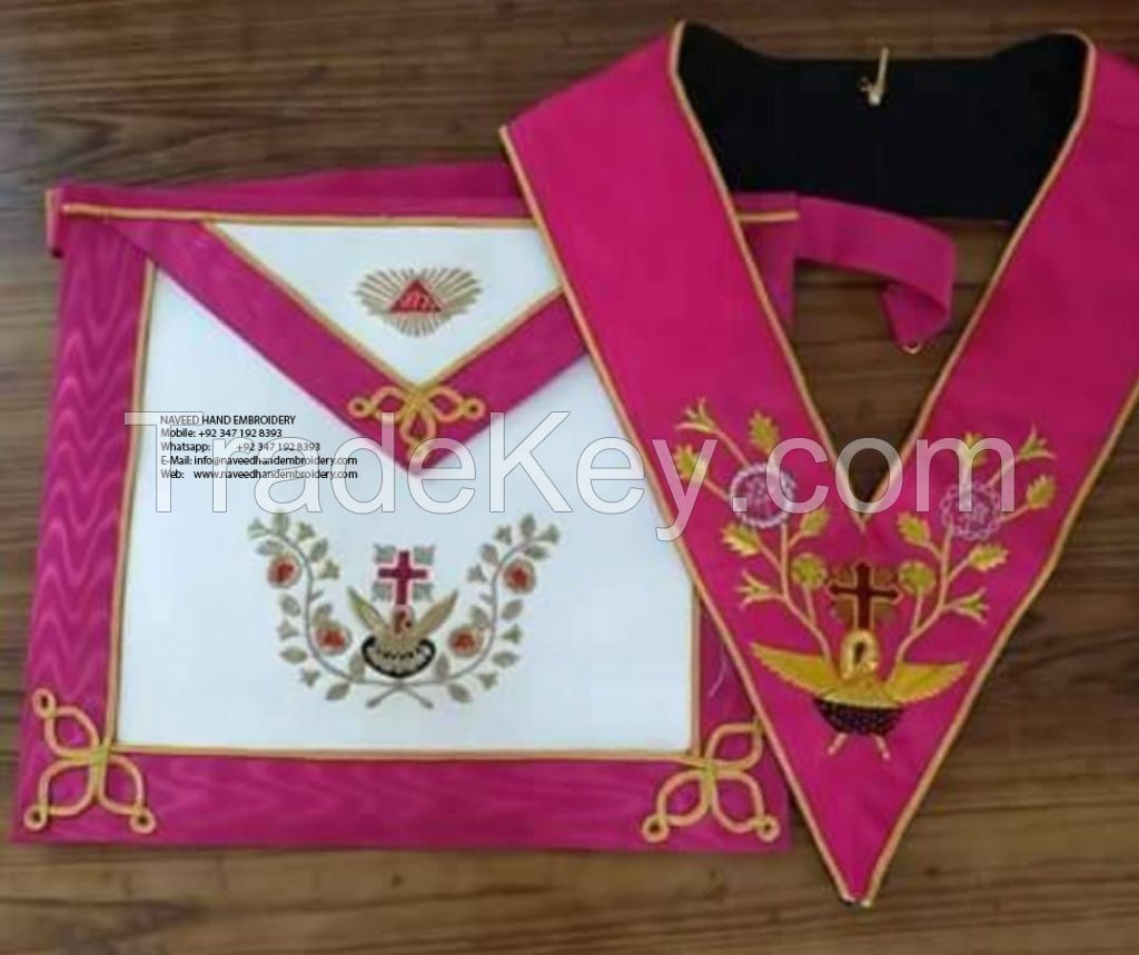 SCOTTISH RITE AASR 18TH DEGREE HAND EMBROIDERED APRON COLLAR