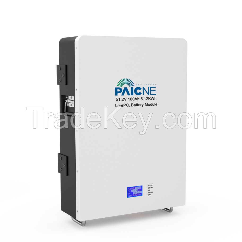 Wall mounted lithium battery solar photovoltaic power generation and storage system battery pack 48V150AH power supply