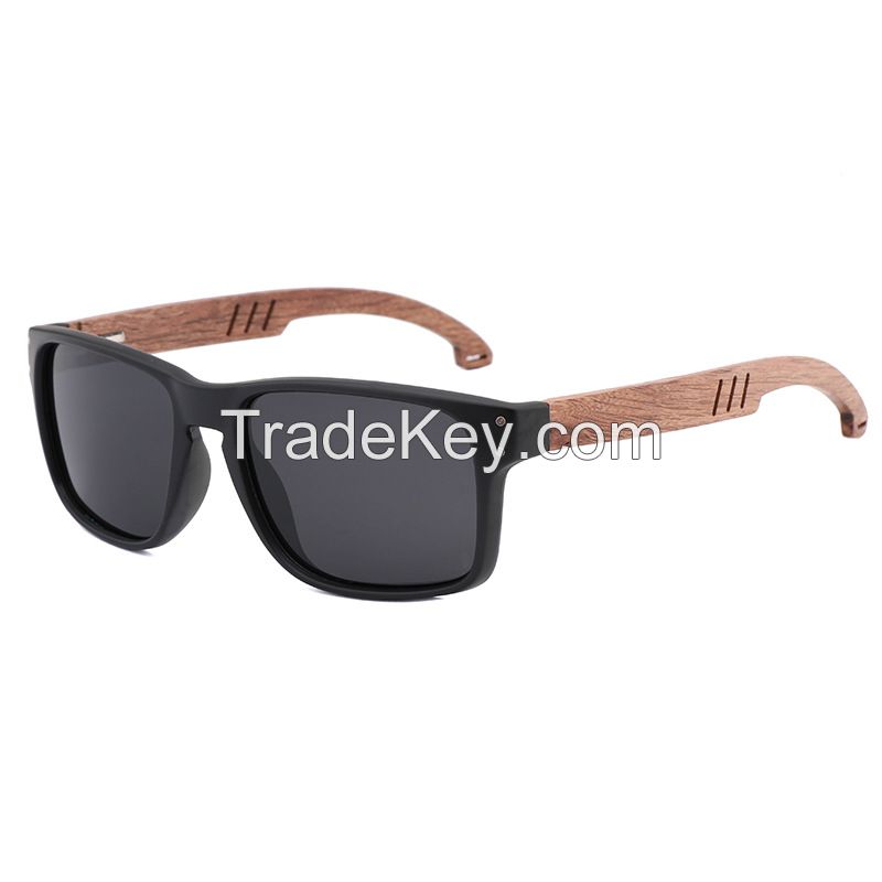 Wholesale UV400 Polarized Sustainable Sunglasses Custom Logo Handmade Natural Wooden Bamboo Sunglasses