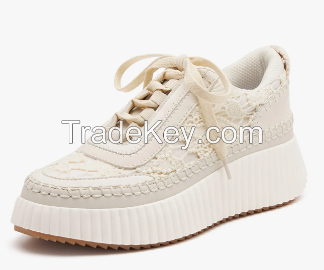 Women's Fashion Sneakers Lace-Up Woven Knit Upper half size