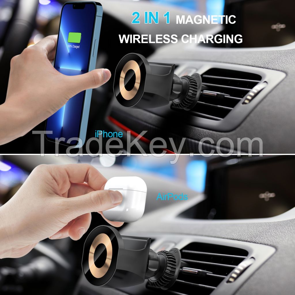 New 2 in 1 magnetic car wireless charger