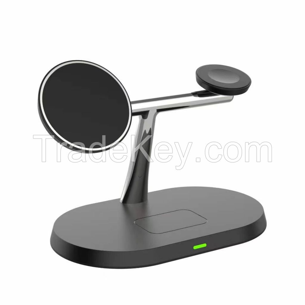 Magnetic 3 in 1 wireless charging stand