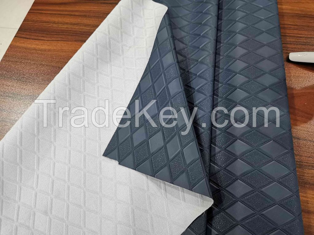 Classic, stylish and elegant  Diamond/small checkered pattern PVC leather