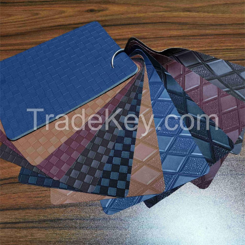 Classic, stylish and elegant  Diamond/small checkered pattern PVC leather