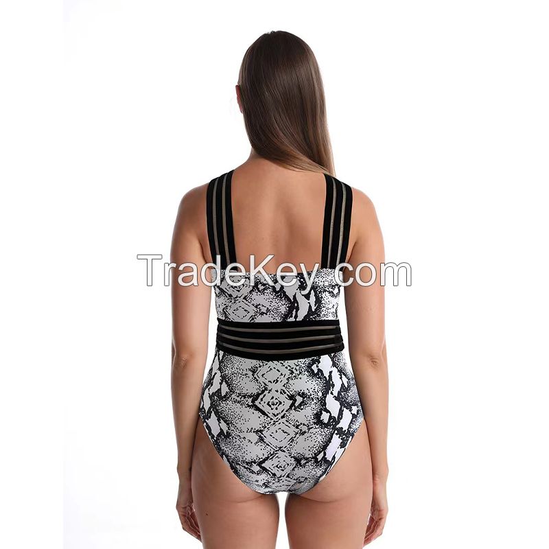 Kaichuang sports panel contrast neck One-piece swimsuit is comfortable to wear, thin and soft