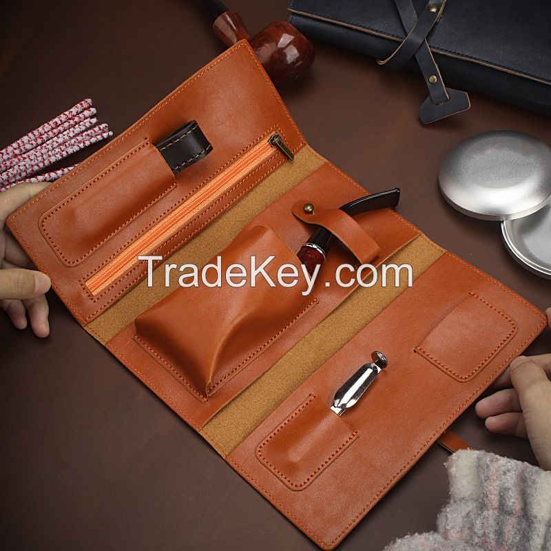 MU New handcrafted cowhide portable pipe storage pack moisturizing tob