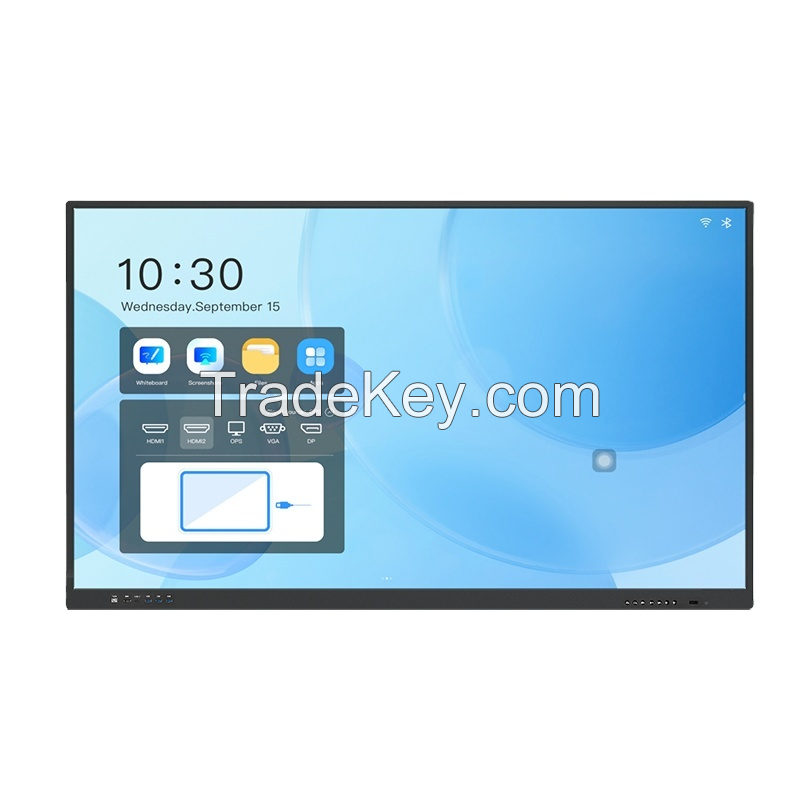 75&#039;&#039; interactive boards SKD 4K display infrared touch monitors educational training smart screens dual system flat panel