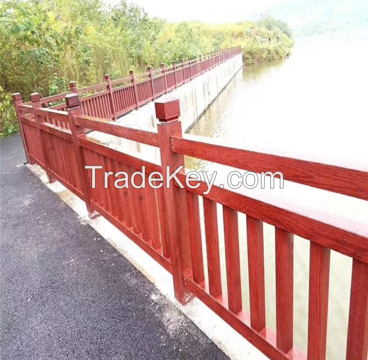 Customized Sandalwood Colour FRP Pultruded Tube Handrail for Landscape or Garden Usage