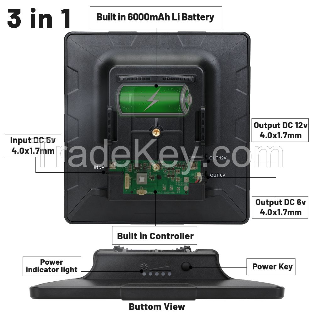 BL6A Universal solar panel charger 12v 5W PET Waterproof Solar Charger 6000mAh Micro USB/Type C Fast Plug