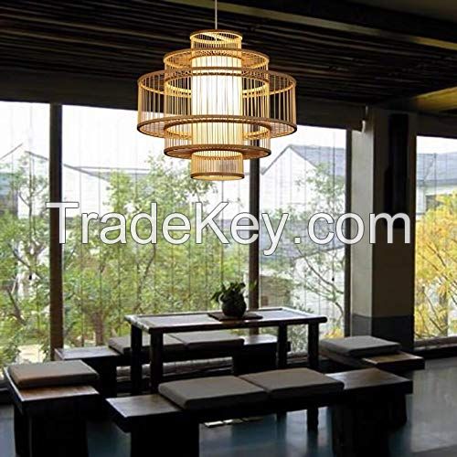 High Quality Bamboo Rattan Lamp Shades Handwoven made in Vietnam Hanging Wall For Home Decor