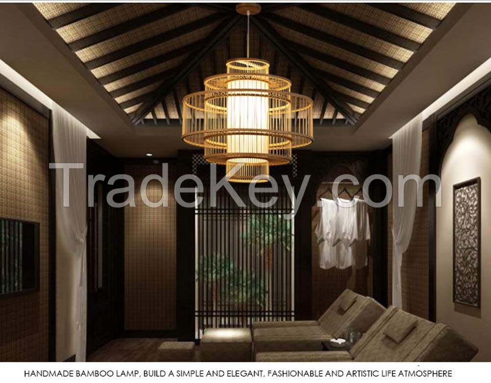 High Quality Bamboo Rattan Lamp Shades Handwoven made in Vietnam Hanging Wall For Home Decor