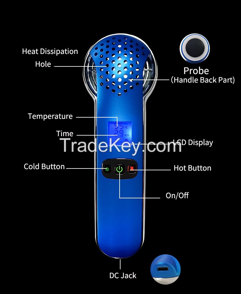 Household LED red and blue light cold and hot hammer beauty instrument device Photon rejuvenation and whitening