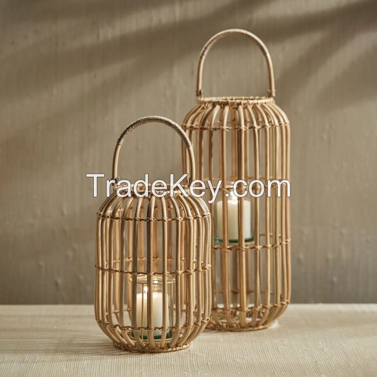 Unique Design Table Lantern High Quality Rattan Candle Holder Natural Rattan Lantern Vietnamese Supplier Odm/oem