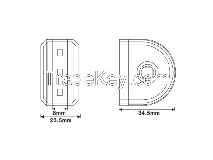 3 emitting sides 8mm thick glass LED Clip Light