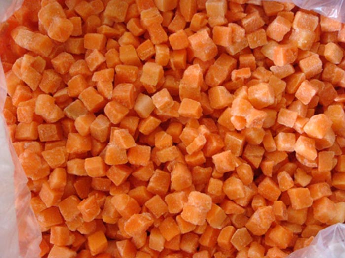 frozen carrot dice \slice