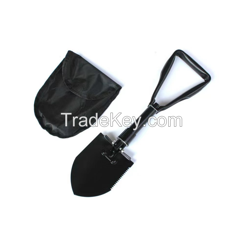 Multifunctional large folding shovel Black shovel/shovel Engineer shovel outdoor supplies wholesale large shovel black