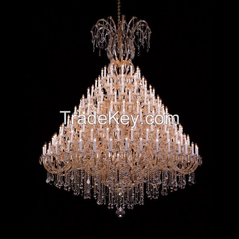 Oversize 200 Light Golden Maria Theresa Chandelier For Wedding Hall