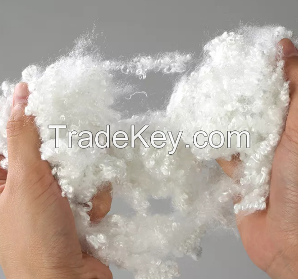 Filling Fiber Recycled White Dyed HCS Polyester Staple Fibre 7Dx64MM 100% Polyester Staple Fiber