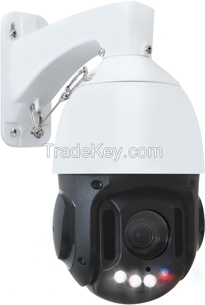 Active Deterrence IR Distance 80m Bule Red Alarm Light Full Color Linkage Alert IP PTZ Camera