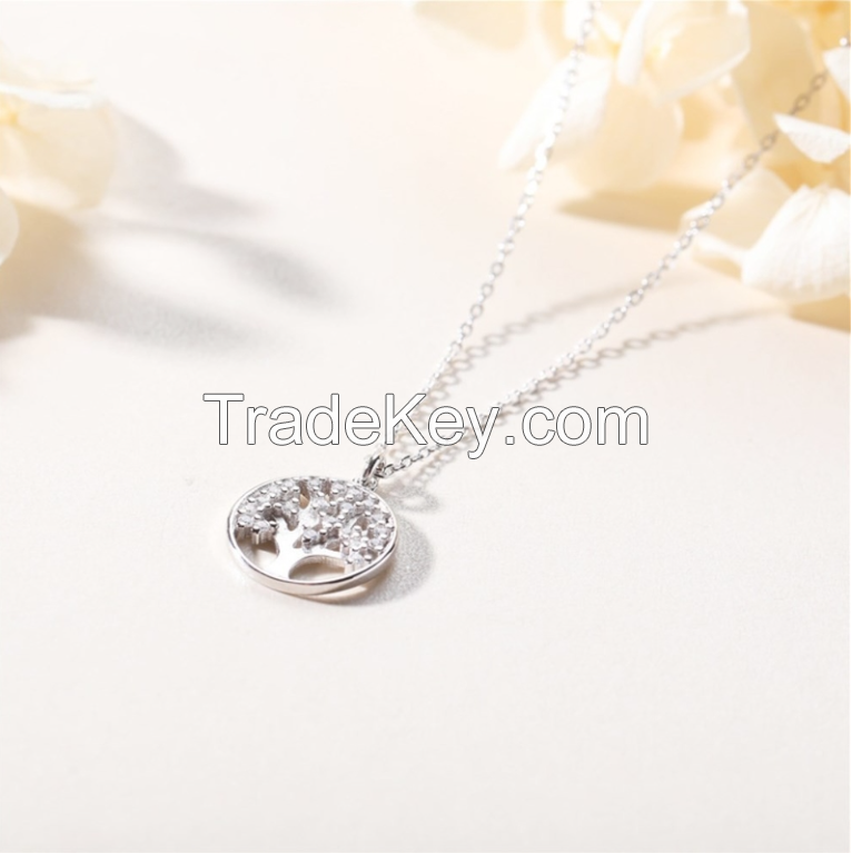 10 Gram 0.02m Tree Of Life Pendant Necklace Wedding 5A Cubic Zirconia Necklace