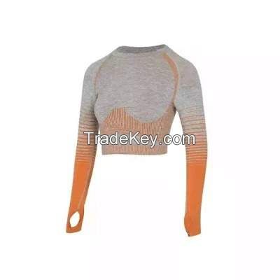 Long Sleeve Ladies Yoga Top Shirts Spring Autumn Outdoor Jacket Custom Women Coats Stretch Hoodies Comfortable Apparel